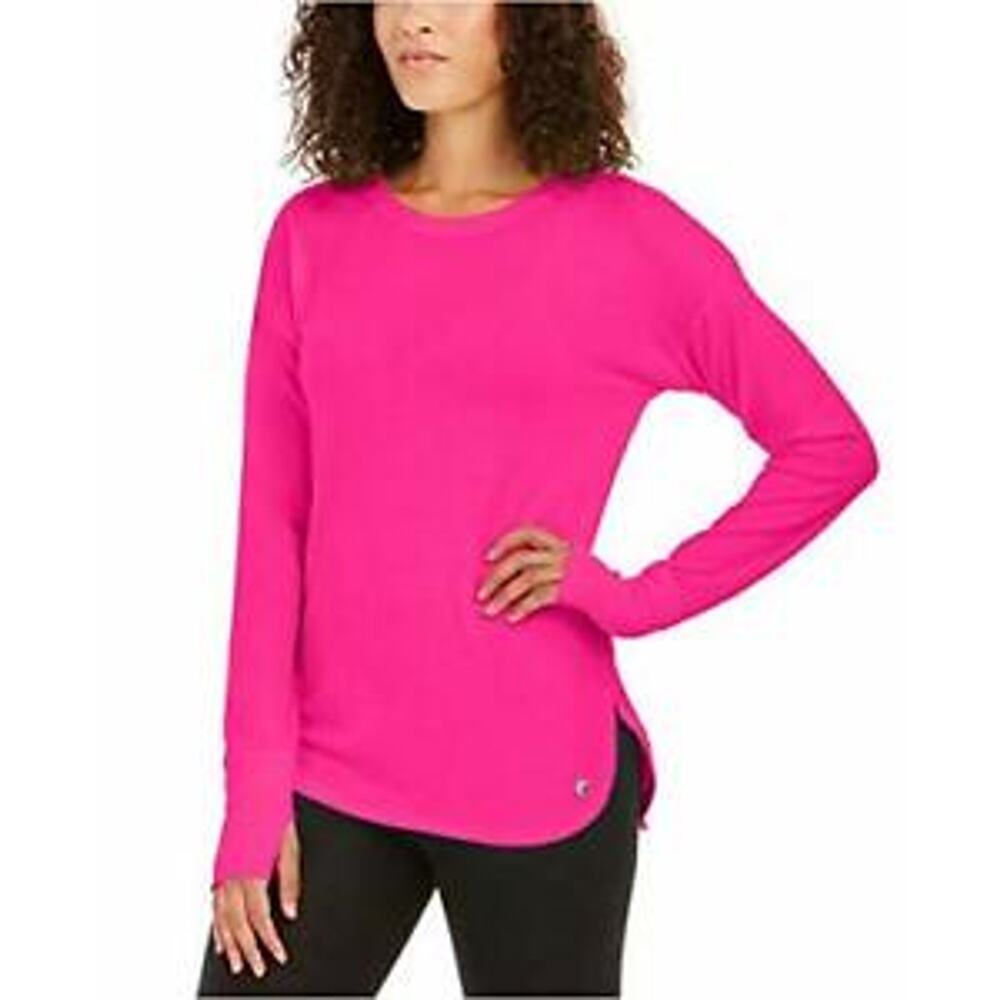 NEW‎ Ideology Heathered Long Sleeve Top Passion Berry Pink Size Small Activewear